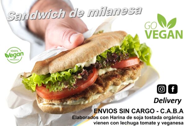 Sándwich de milanesa vegano