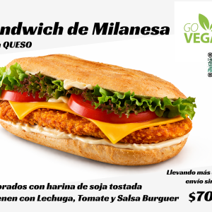 Sándwich de milanesa con queso